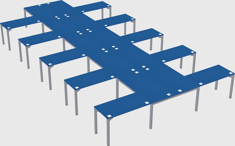 Shared l-shaped desk