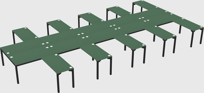 Shared l-shaped desk