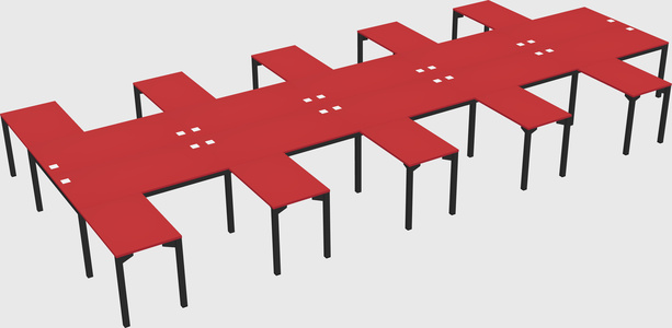 Shared l-shaped desk