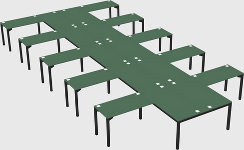 Shared l-shaped desk