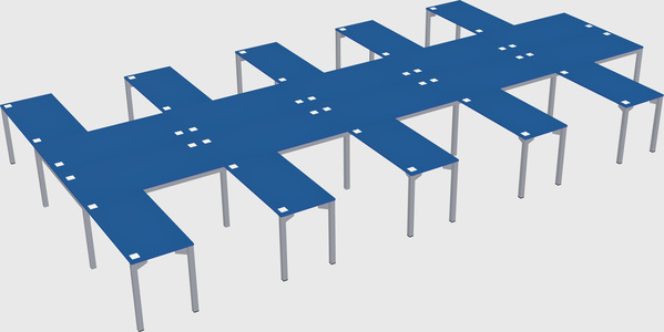 Shared l-shaped desk