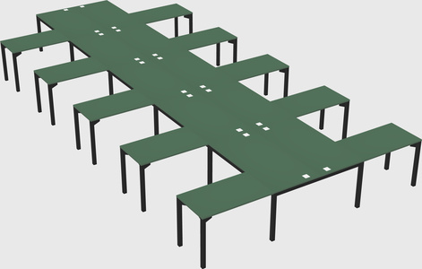 Shared l-shaped desk