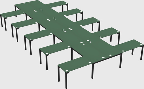 Shared l-shaped desk