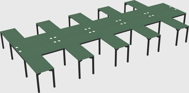 Shared l-shaped desk