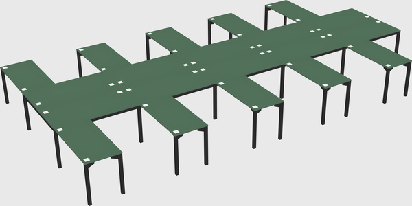 Shared l-shaped desk