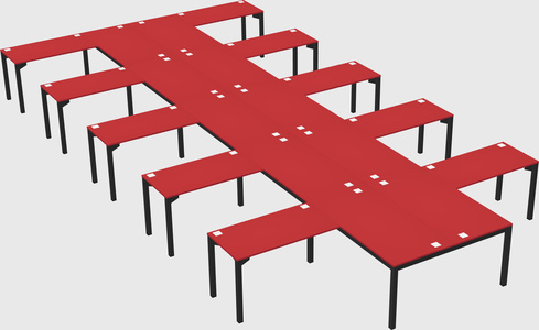 Shared l-shaped desk