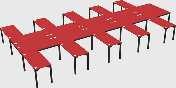 Shared l-shaped desk