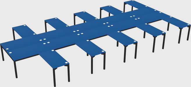 Shared l-shaped desk