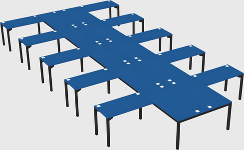 Shared l-shaped desk