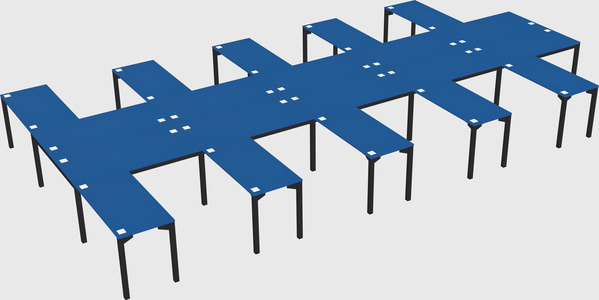 Shared l-shaped desk