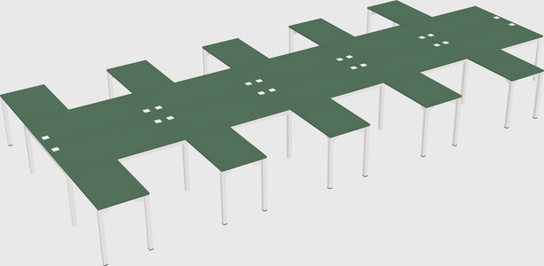 Shared l-shaped desk