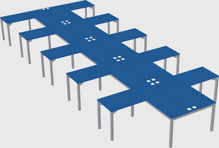 Shared l-shaped desk