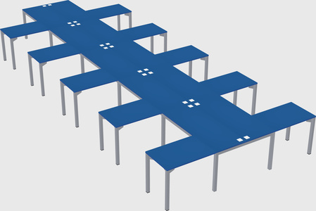 Shared l-shaped desk