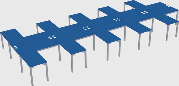 Shared l-shaped desk