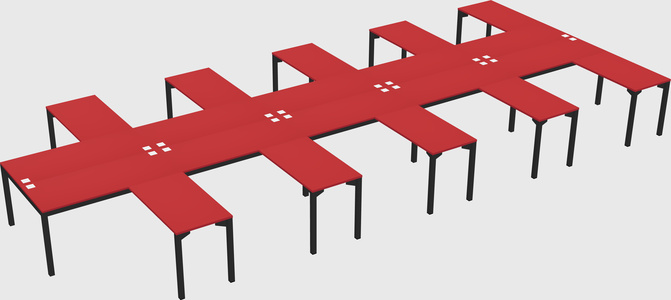 Shared l-shaped desk