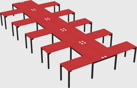 Shared l-shaped desk