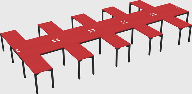 Shared l-shaped desk