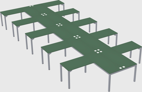 Shared l-shaped desk