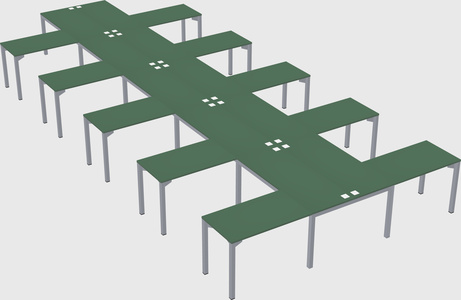 Shared l-shaped desk