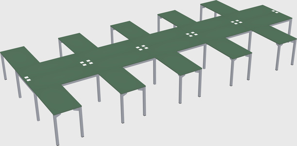 Shared l-shaped desk