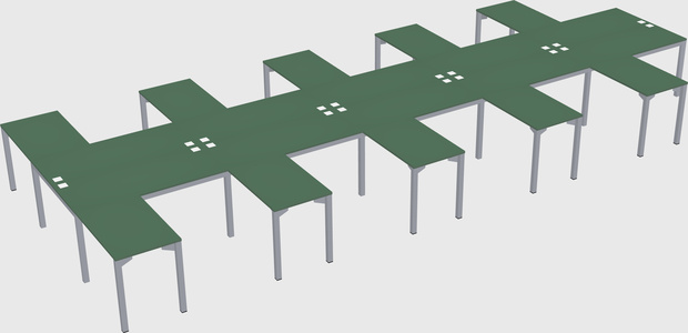 Shared l-shaped desk
