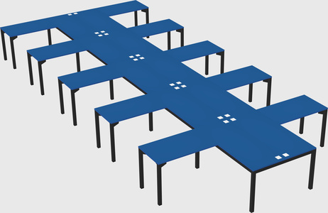 Shared l-shaped desk