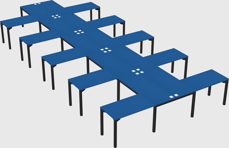 Shared l-shaped desk