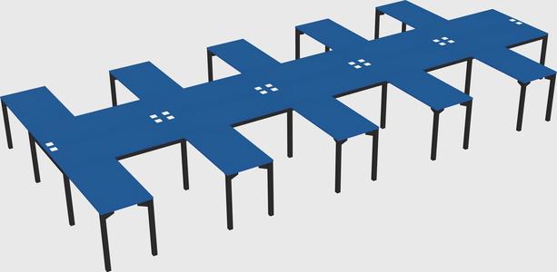 Shared l-shaped desk