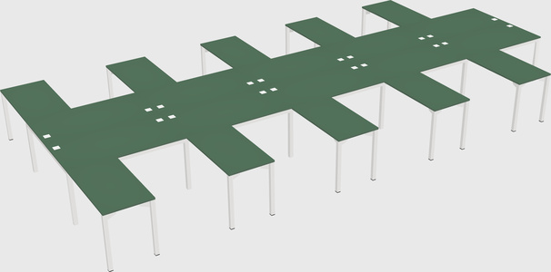 Shared l-shaped desk