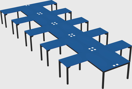 Shared l-shaped desk