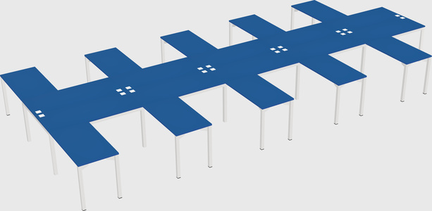 Shared l-shaped desk