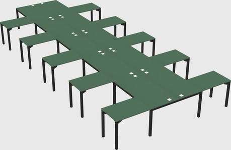 Shared l-shaped desk