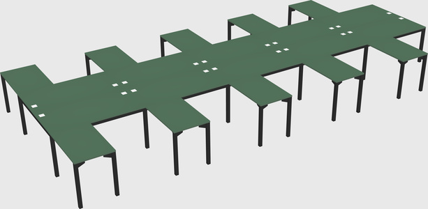 Shared l-shaped desk