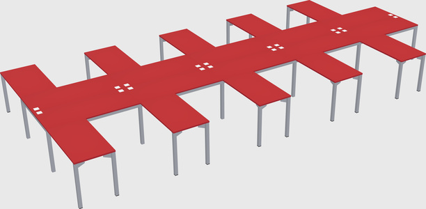 Shared l-shaped desk