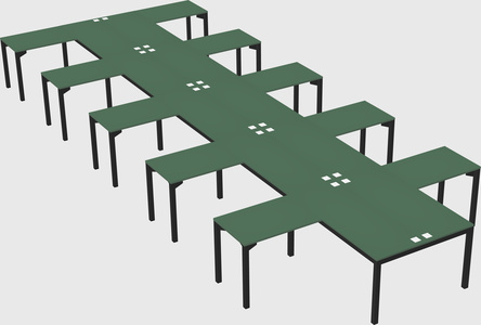 Shared l-shaped desk