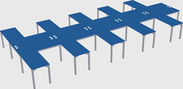 Shared l-shaped desk
