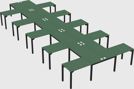 Shared l-shaped desk