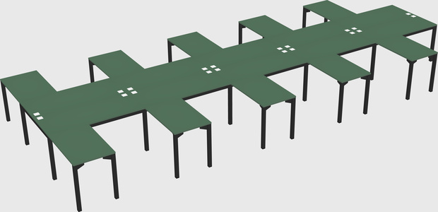 Shared l-shaped desk