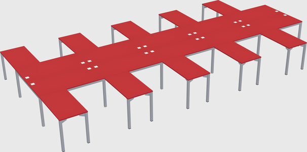 Shared l-shaped desk