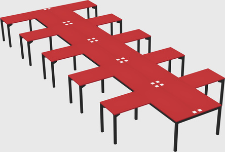 Shared l-shaped desk