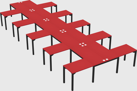 Shared l-shaped desk