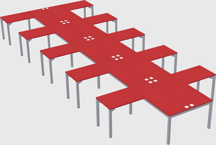 Shared l-shaped desk