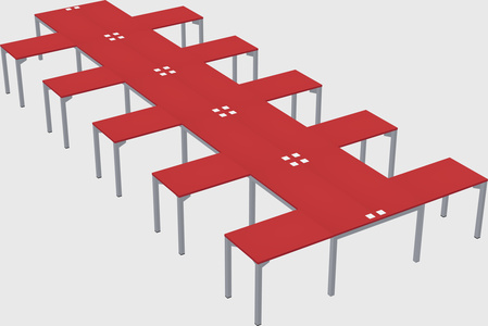 Shared l-shaped desk