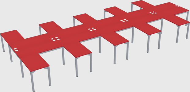 Shared l-shaped desk