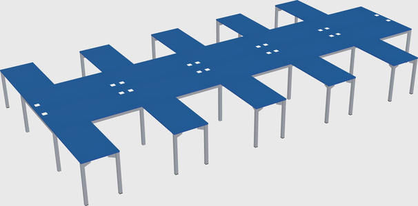 Shared l-shaped desk