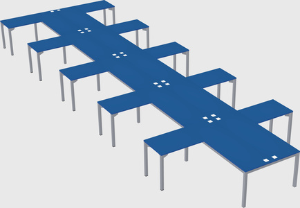 Shared l-shaped desk