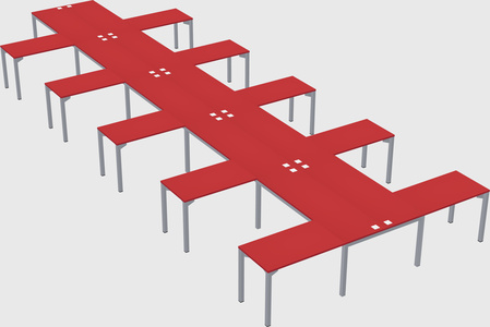 Shared l-shaped desk