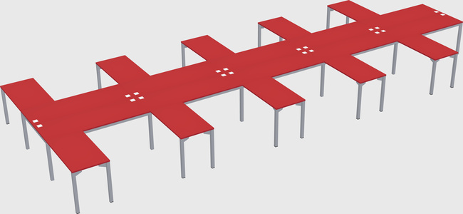 Shared l-shaped desk