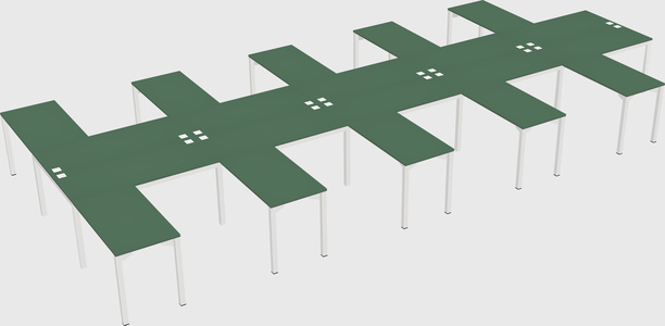 Shared l-shaped desk