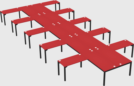 Shared l-shaped desk